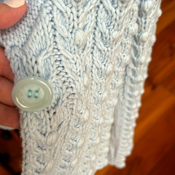 City DKNY light blue/grey cable knit open cardigan cropped. No closure. - Picture 4 of 5